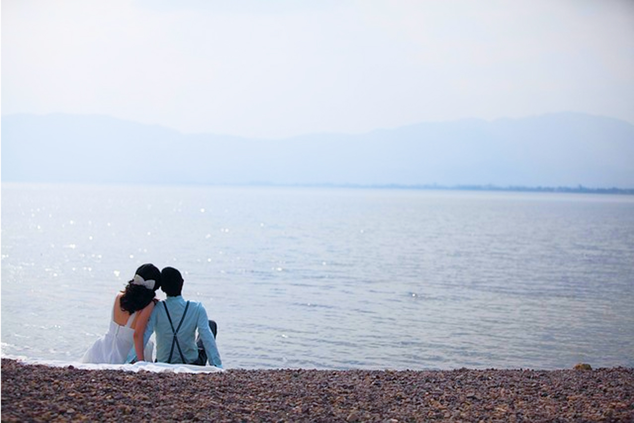 海辺のウェディング画像